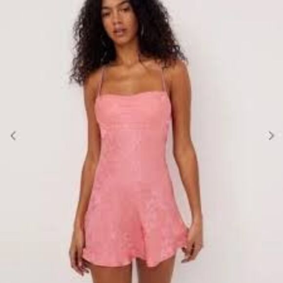 NWT For Love & Lemons. Gabrielle mini dress in pink Size M - Picture 3 of 15